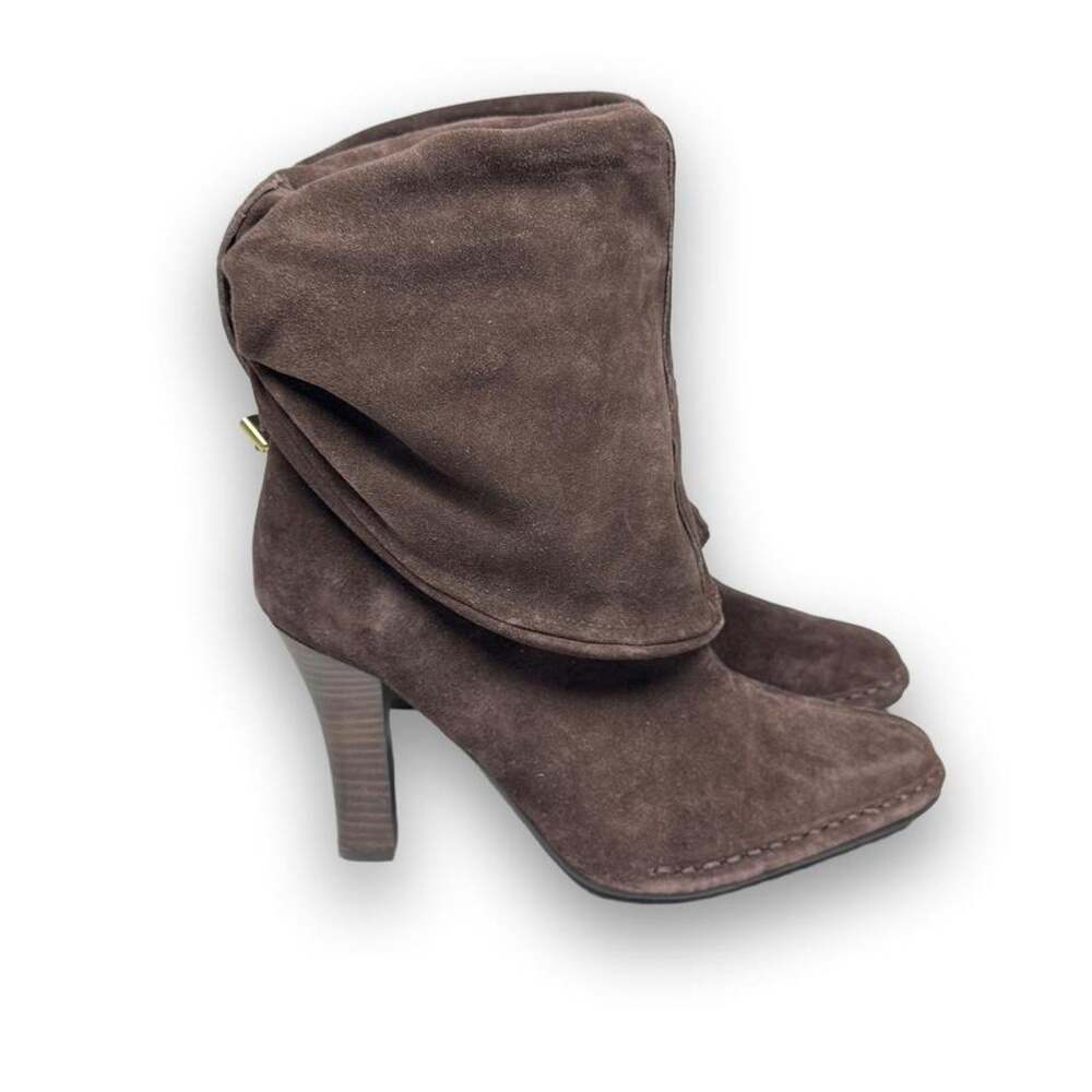 Hot in Hollywood Grey Suede Convertible Slouch Heeled Boots 9.5